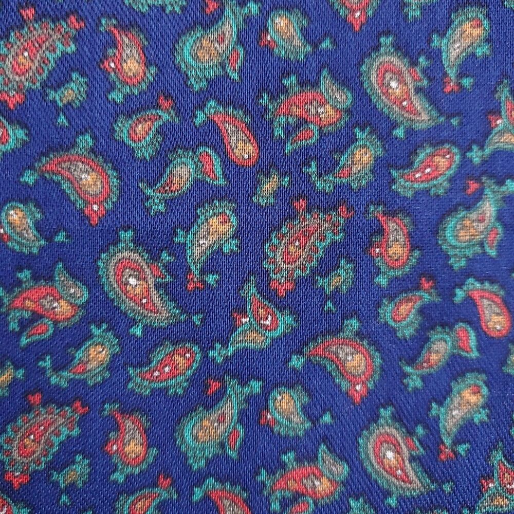 Vintage Paisley Fabric 4+ yd Cranston Print Works Ditsy Blue Red Green 44 x 172"